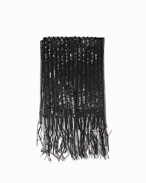 Pashmina con paillettes nera, MULTI COLOR