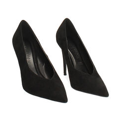 Escarpin noir en microfibre avec talon de 10 cm, Primadonna, 262130601MFNERO036, 004 preview