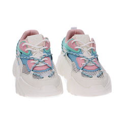 Sneakers in tessuto bianco-azzurro, Primadonna, 230172306TSBIAZ037, 002 preview