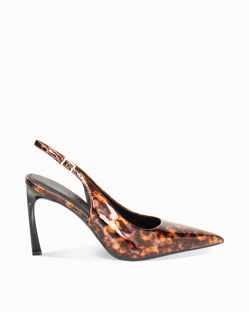 D&eacute;collet&eacute; slingback leopard con tacco 9 cm, LEOPARD