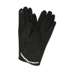 Guanti di microfibra neri chic, 24B424538MFNEROUNI, 001a
