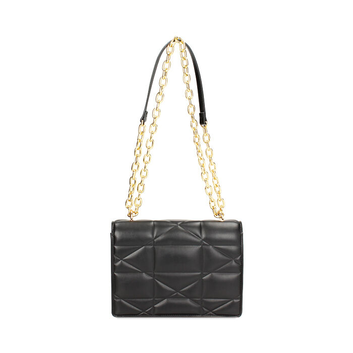 Borsa a tracolla nera con impunture