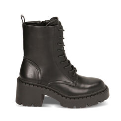 Anfibi neri, tacco 6,7 cm, Primadonna, 220623903EPNERO038, 001a