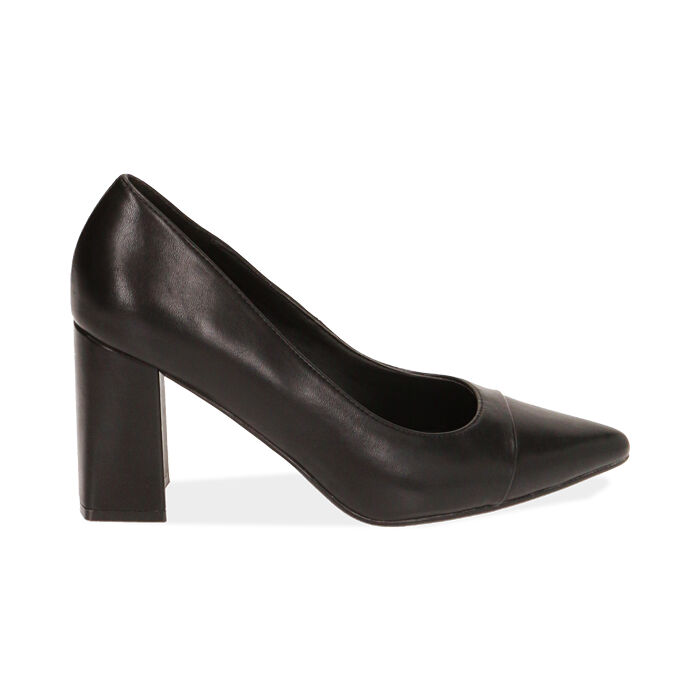 Décolleté nero, tacco 8 cm , Special Price, 182143703EPNERO036