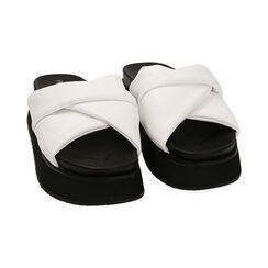 Ciabatte bianche, zeppa 3 cm, Primadonna, 210921101EPBIAN038, 002 preview