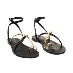 Sandali bassi donna neri stampa pitone, Primadonna, 254995606PTNERO035, 003 preview