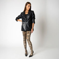 Leggings beige-negro de tela envolvente, Primadonna, 26C925136TSBENEL, 002a