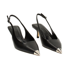 Décolleté slingback donna nere, tacco 5,5 cm, Primadonna, 252159103EPNERO035, 003 preview