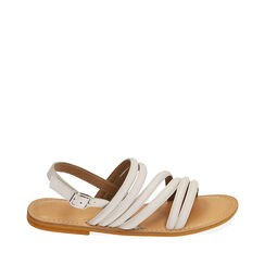 CALZATURA SANDALI BASSI PELLE BIAN, Primadonna, 216702071PEBIAN037, 001a
