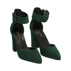 D&eacute;collet&eacute; verdi in microfibra, tacco 9,50 cm , Scarpe, 144895575MFVERD036, 002 preview