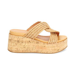 Compensées femme cognac en raphia, Primadonna, 25M553219RFCOGN035, 001 preview
