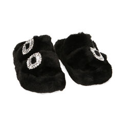 Ciabatte fluffy nere con cristalli, Primadonna, 224702218FUNERO037, 002 preview