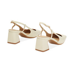 Décolleté slingback donna panna, tacco 5 cm, Primadonna, 252100420EPPANN035, 004 preview