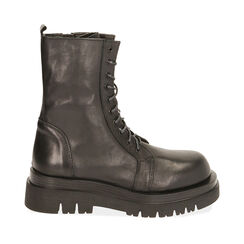 Anfibi neri in pelle , Special Price, 185620204PENERO035, 001a