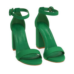 Sandali verdi in lycra, tacco 9 cm , Primadonna, 192783414LYVERD036, 002a