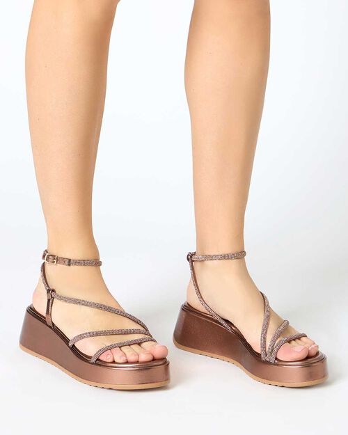 ZAPATOS CUNA LAMINADO PIEDRAS RAME, COPPER