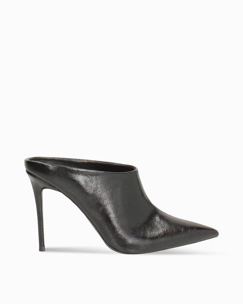 Sabot nero lucido con tacco di 10 cm, BLACK