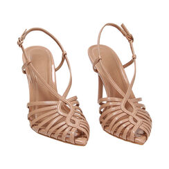 Sandali nude in vernice, tacco 9,5 cm, Primadonna, 232107903VENUDE035, 002 preview