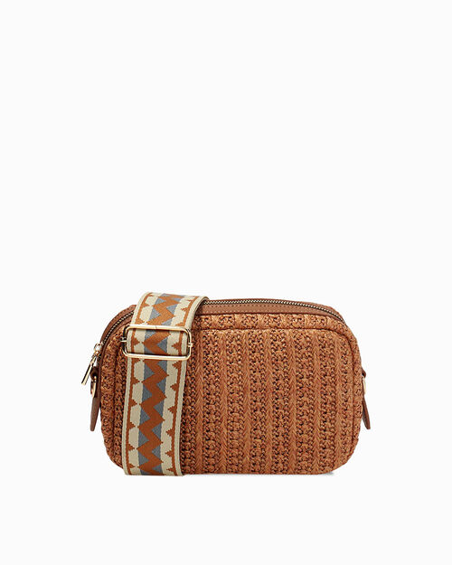 BAG SHOULDER BELT BAG RAFIA CUOI, TAN