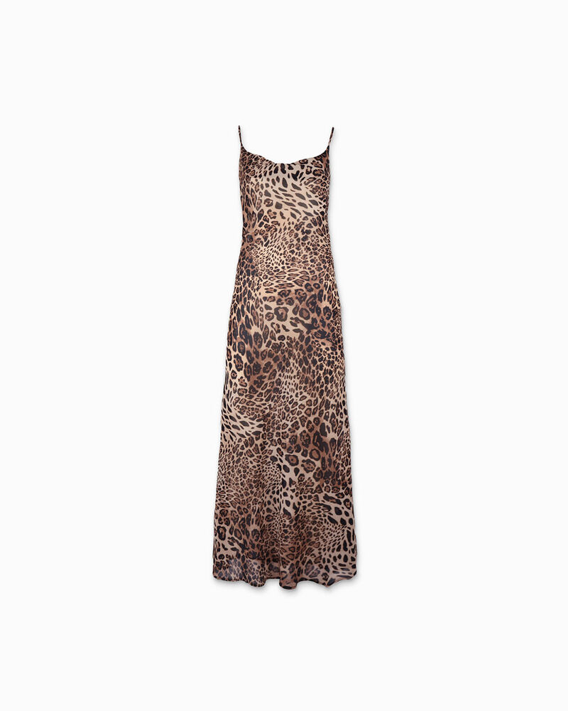 Vestito donna leopard in tessuto image number null