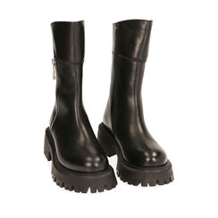ZAPATOS BIKER PIEL NERO, Primadonna, 20N515043PENERO035, 002a
