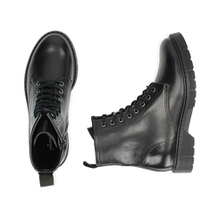 Anfibi neri in pelle di vitello , Stivaletti, 147710802VINERO036, 003 preview