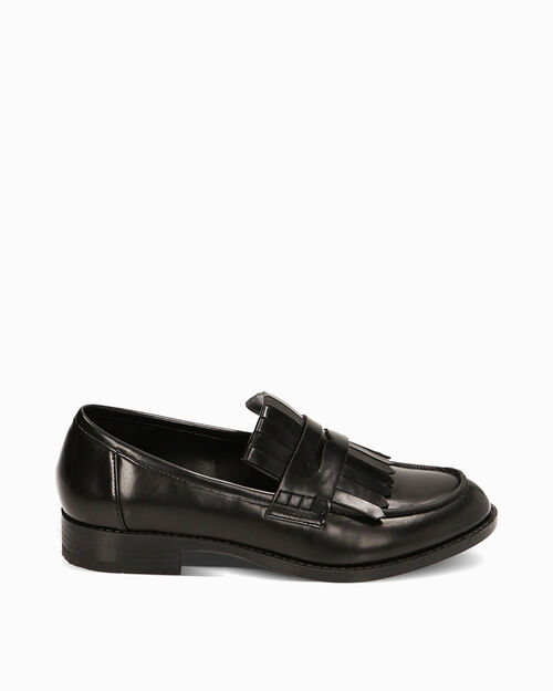 WOMEN SHOES MOCASSINS SYNTHETIC-ABRADED, BLACK