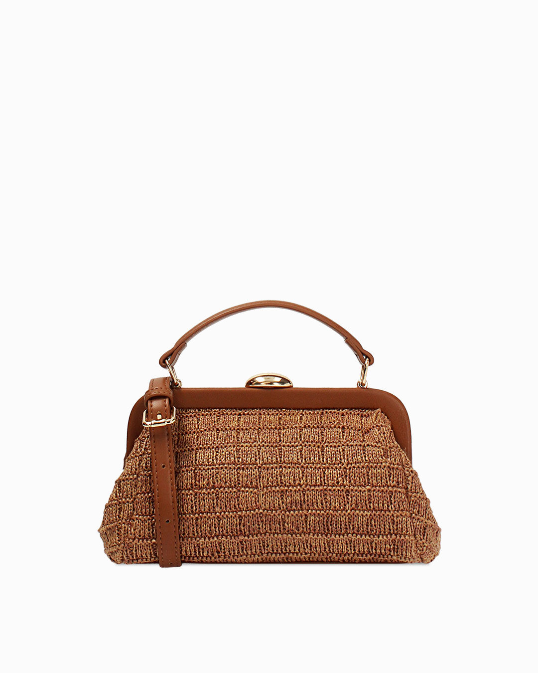 Mini bag cognac con tracolla removibile