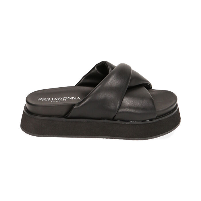 Ciabatte nere, zeppa 3 cm, Primadonna, 210921101EPNERO036