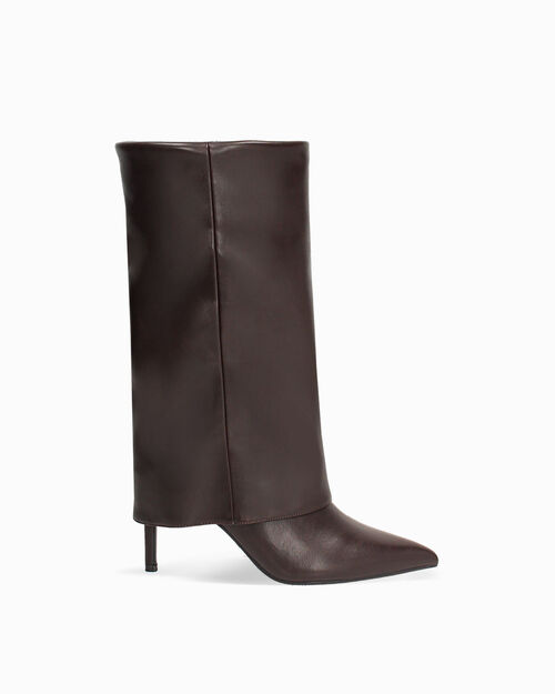 Bottes marron fonc&eacute; talon 8,2 cm, DK BROWN