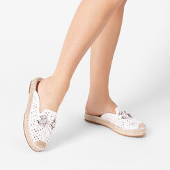 Sabots femme blancs en raphia, Primadonna, 254930500RFBIAN035, 002a