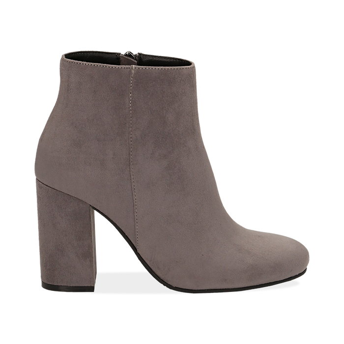 Ankle Boots Grigi In Microfibra Tacco 9 Cm Primadonna Collection