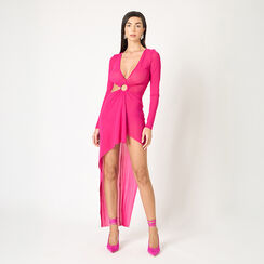 Vestido de mujer fucsia en tejido, Primadonna, 25C924404TSFUCSM, 002a
