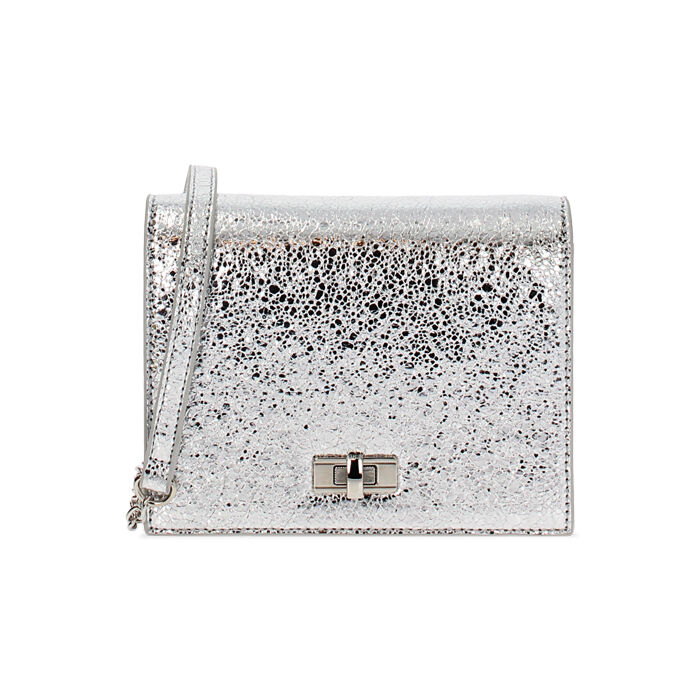 Mini bag argento in laminato crack, Promozioni, 245126053LCARGEUNI