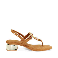 Sandalia de tacón bajo mujer coñac, Primadonna, 254946631MFCOGN036, 001a