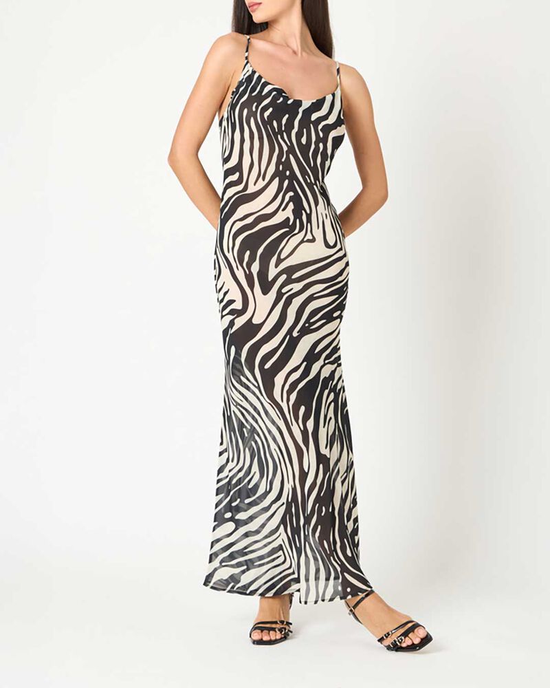 Vestito donna zebra in tessuto image number null