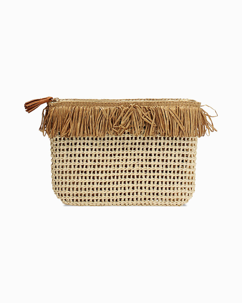 Pochette donna da mare in paglia beige image number null