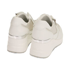 Sneakers bianche, zeppa 6 cm, Primadonna, 212850921EPBIAN035, 003 preview