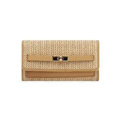 Portefeuille femme beige en raphia, Primadonna, 255700501RFBEIGUNI, 001 preview