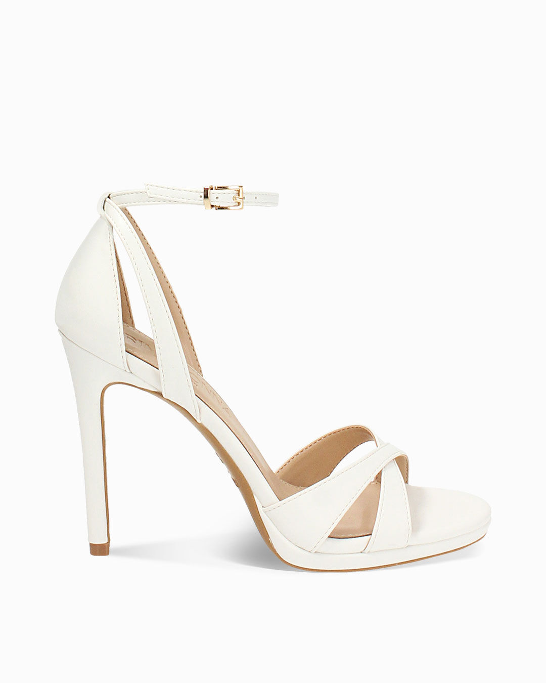 Sandalo donna bianco fashion, tacco 10,5 cm