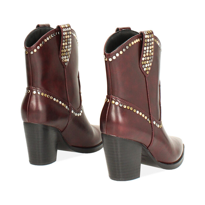 Bottines bordeaux avec talon de 7,2 cm Primadonna Collection