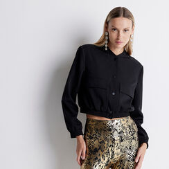 Giacca bomber in tessuto nero, Primadonna, 22C923063TSNEROM, 003 preview