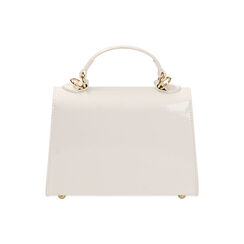 Borsa a trapezio bianca in vernice, Primadonna, 215124555VEBIANUNI, 003 preview