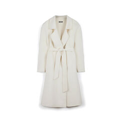 Cappotto panna in tessuto con cintura, Primadonna, 261950802TSPANNM, 001a