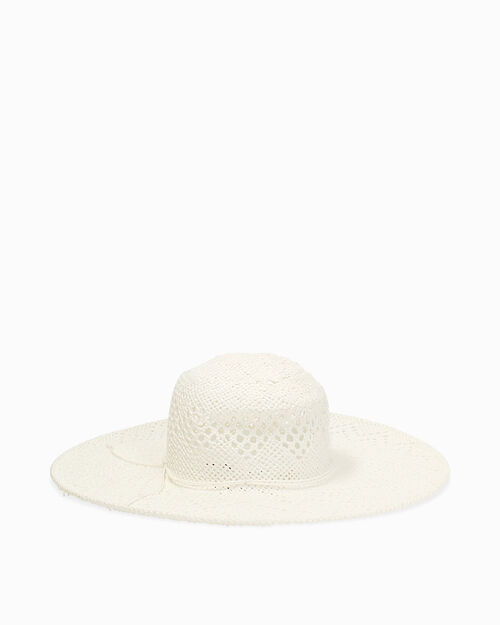 Cappello da donna in paglia bianco, 