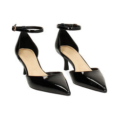 Décolleté open shank donna nere in vernice, tacco 5,5 cm, Primadonna, 252139719VENERO035, 003 preview