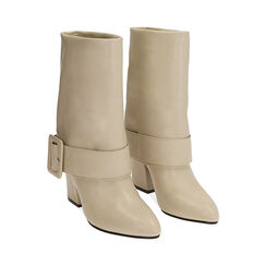 Ankle boots panna, tacco 8,5 cm , Soldés, 182183406EPPANN035, 002 preview