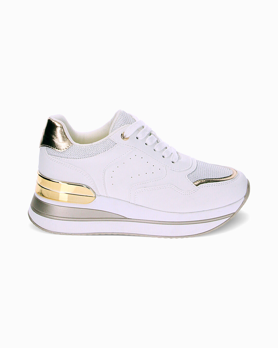 Sneakers bianco oro