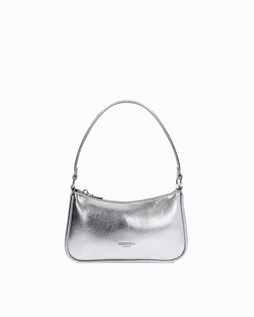 Mini bag argento tracolla removibile, SILVER