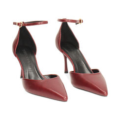 Décolleté open shank bordeaux con tacco 7,5 cm da donna, Primadonna, 262178010EPBORD035, 003 preview